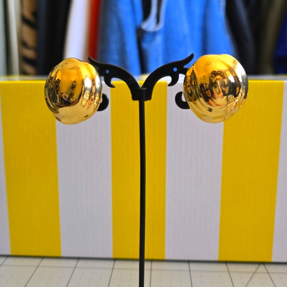 Alfred Sung Gold Dome Clip-On Earrings